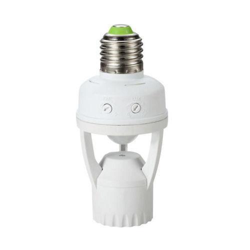 PIR Infrared Motion Sensor Detector Lamp Bulb Holder E27 LED Light Socket Switch MCE24