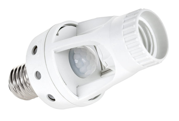 Bulb holder with 360-degree motion and dusk sensor