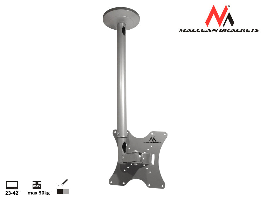 Maclean MC-504A TV Ceiling Mount Bracket Adjustable 23" - 42" 30kg VESA