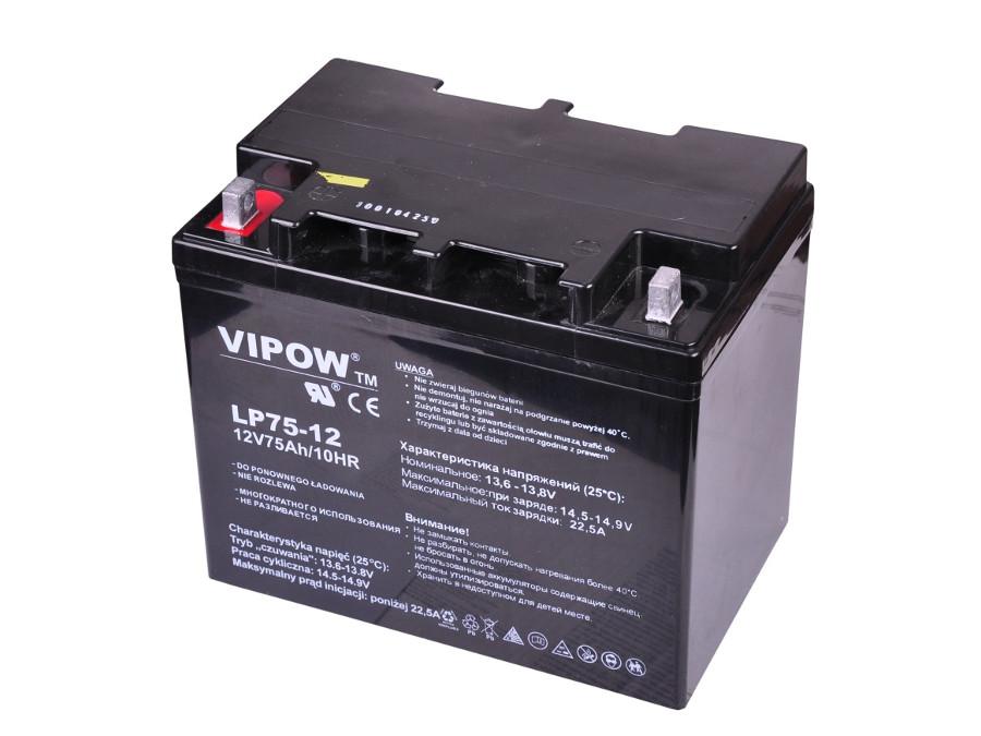 Vipow Gel Battery Lead Gel Battery AGM Battery 12V 75Ah Maintenance-free