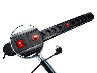 Maclean power strip, 10-outlet extension cord, 2 switches, overload protection and indication, 3680W, MCE10