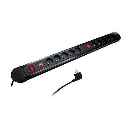 Maclean power strip, 10-outlet extension cord, 2 switches, overload protection and indication, 3680W, MCE10