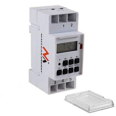 Maclean - MCE09 - Digital Programmable Switch Timer for DIN Rail - 10 Programs - Backup Battery