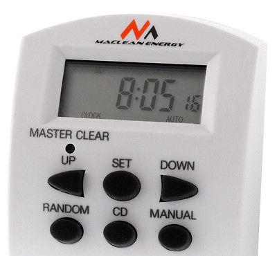 Weekly Daily Electric Timer 220-240V, 16A 160 Programs Maclean MCE08