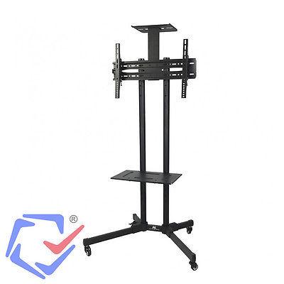Maclean MC-661 Trolley TV Stand with Mounting Bracket and 2 Shelfs