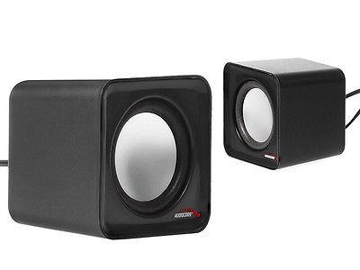 Audiocore AC870 PC Speakers Stereo Laptop Compact Wired 2.0 USB 6W 2 x 3W 3.5mm Jack