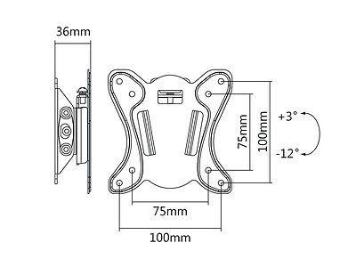 Maclean MC-715 TV Bracket Wall Mount Monitor 13'' - 27" LCD LED Plasma VESA 25kg Extra Slim