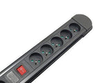 Maclean power strip, 10-outlet extension cord, 2 switches, overload protection and indication, 3680W, MCE10