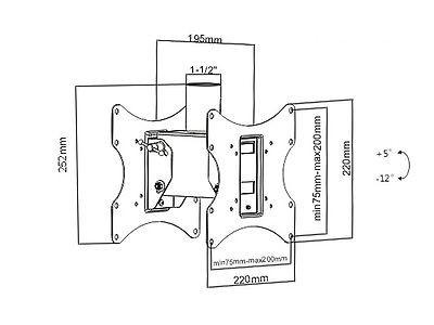 Maclean MC-702 High Quality Ceiling Bracket For Two LED LCD TV 23-42'' - 50kg