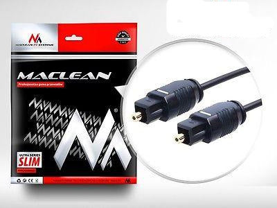 Maclean MCTV-750 Toslink T-T Optical Ultra Slim Cable 0.5m Gold Plated