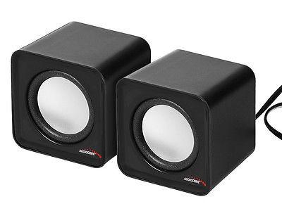 Audiocore AC870 PC Speakers Stereo Laptop Compact Wired 2.0 USB 6W 2 x 3W 3.5mm Jack