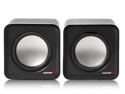 Audiocore AC870 PC Speakers Stereo Laptop Compact Wired 2.0 USB 6W 2 x 3W 3.5mm Jack