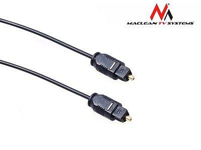 Maclean MCTV-750 Toslink T-T Optical Ultra Slim Cable 0.5m Gold Plated