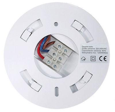 Maclean Energy MCE19 Motion Sensor Detector Ceiling 360 Angle 6m Range PIR Motion Detector Security Sensor Light Auto Switch