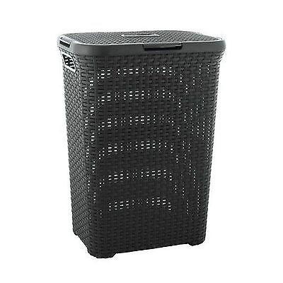 Curver laundry basket, openwork design, 40L, dark brown, Natural Style