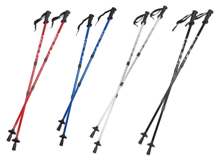 Nordic walking sticks aluminum anti-shock system 65-135cm EUROBATT red color