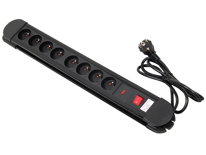 Power strip 8 sockets, illuminated switch, protection for children