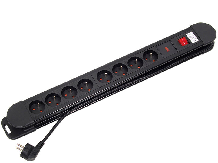 Power strip 8 sockets, illuminated switch, protection for children