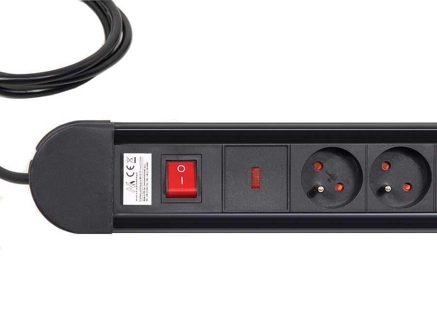 Power strip 8 sockets, illuminated switch, protection for children