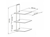 Triple shelf for DVD / tuner / console D-51 Art 543x355x445mm