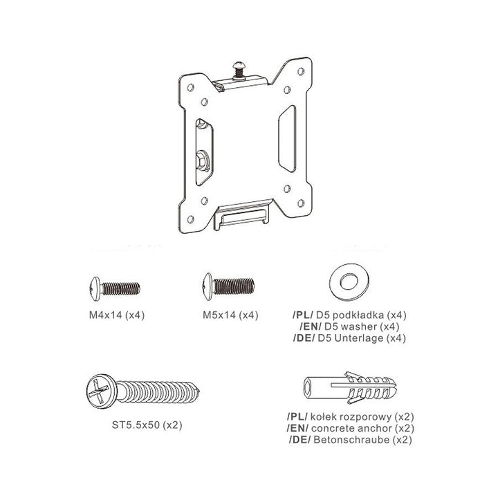 Maclean MC-596 TV Wall Mount Bracket Universal Holder LCD LED Plasma 13" - 27" VESA 20kg