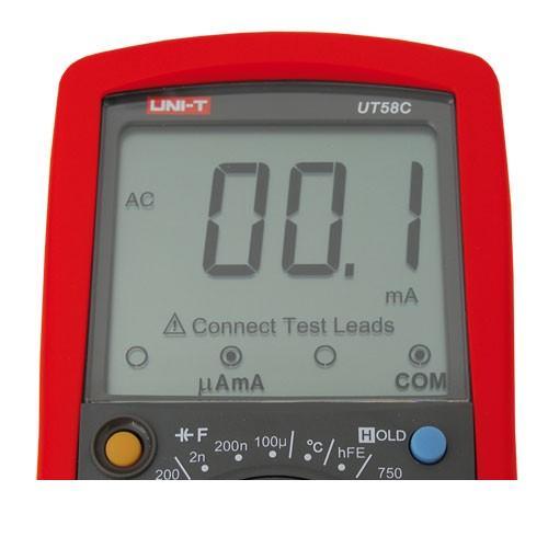 The professional UT58C - UNI-T UT58C digital meter manufactured by Uni-t is a universal multimeter with a number of measuring functions.