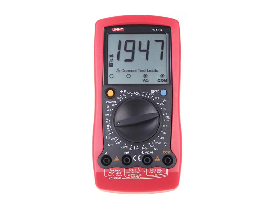 The professional UT58C - UNI-T UT58C digital meter manufactured by Uni-t is a universal multimeter with a number of measuring functions.