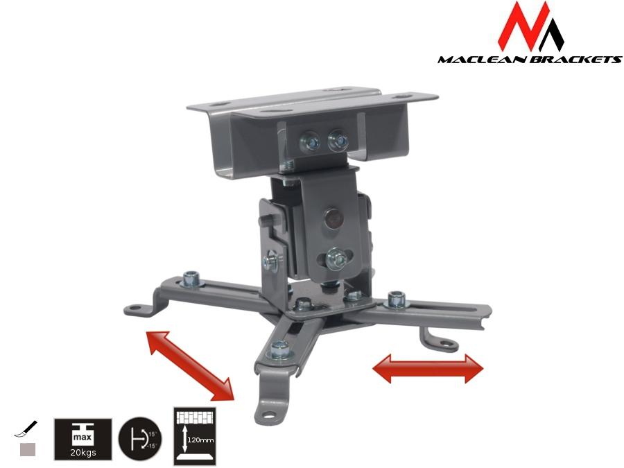 Maclean MC-582 Universal Projector Ceiling Mount max. 20kg Tilting -15° / +15° High Quality