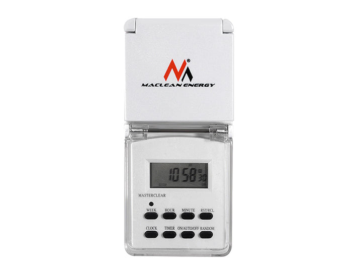 Maclean MCE08 external digital timer, random function, 10 programs, max 156 programs, 3600 W.