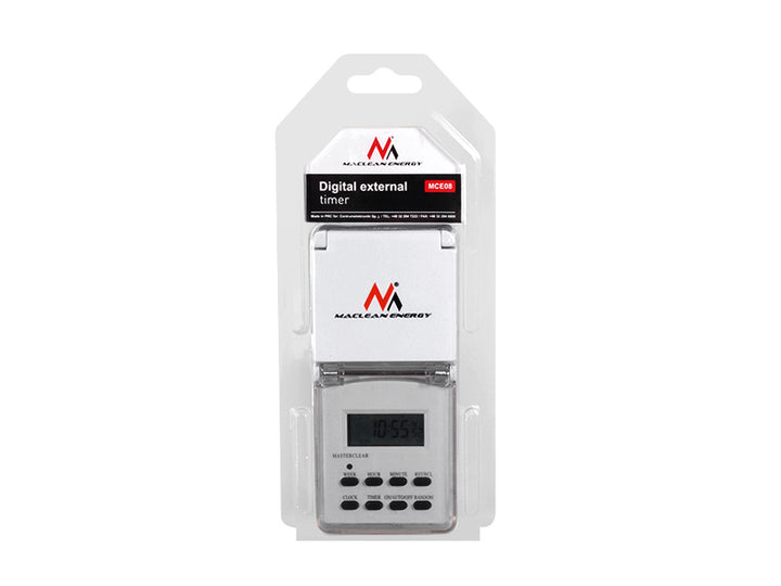 Maclean MCE08 external digital timer, random function, 10 programs, max 156 programs, 3600 W.