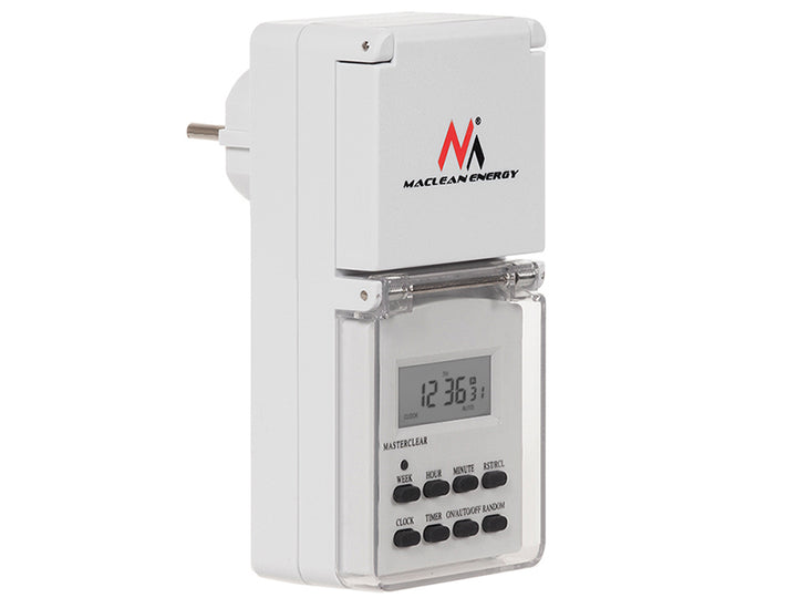 Maclean MCE08 external digital timer, random function, 10 programs, max 156 programs, 3600 W.