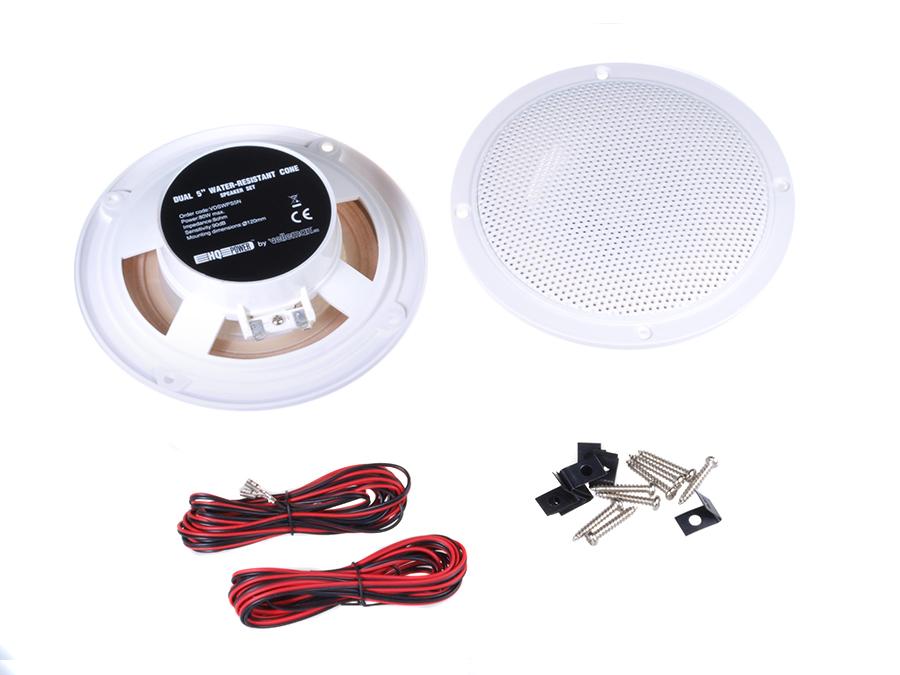 Velleman speakers, ceiling, 5", 80W, 8Ohm waterproof, 2 pieces, VDSWPS5N