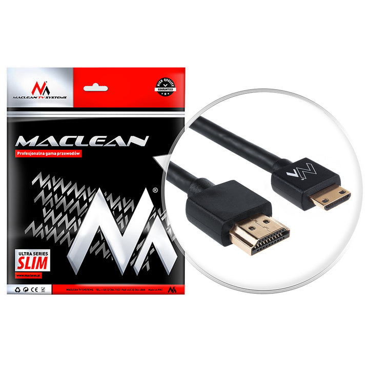 Maclean MCTV-711 HDMI-miniHDMI ULTRA SLIM v1.4 1m AC cábla