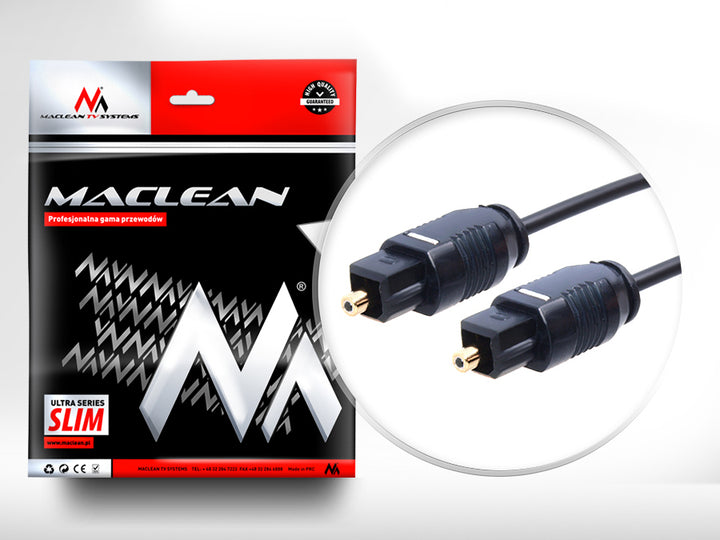 Cábla optúil Toslink TT ULTRA SLIM 3m Maclean MCTV-753