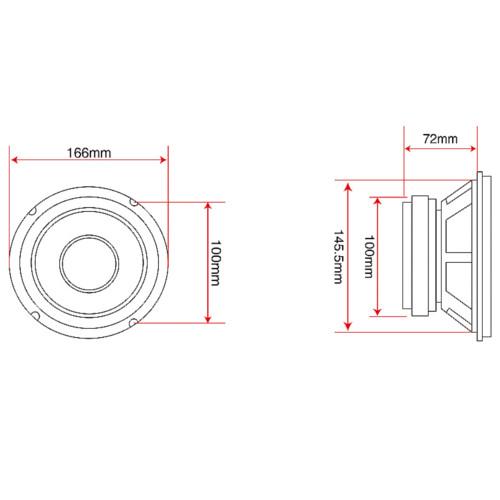 Cainteoir carr A-165 200W 8Ohm 6.5 "Buille 1 píosa