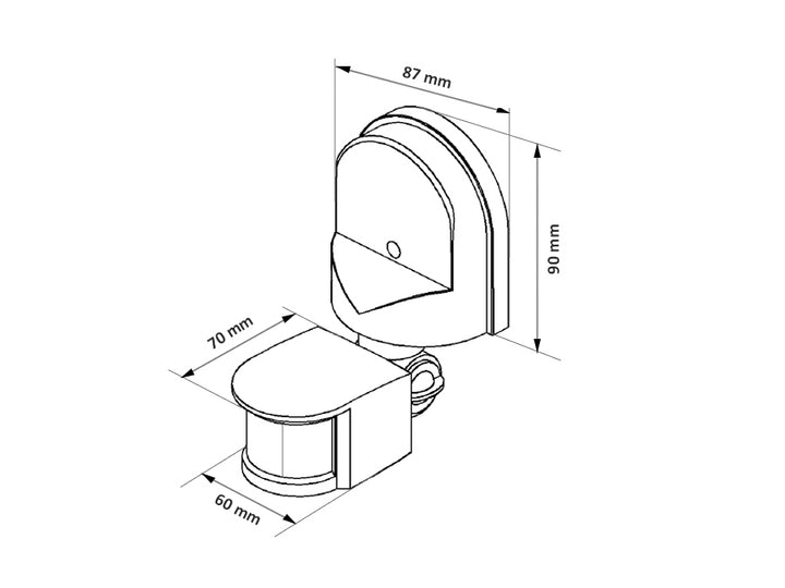 Maclean MCE25 Infrared Wall Motion Sensor Movement Detector Surface Mounted 180° 12m Dusk to Dawn