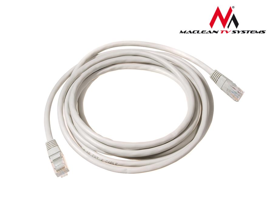 Maclean UTP patchcord cable, plug-in, cat5e, 5m, grey, MCTV-653