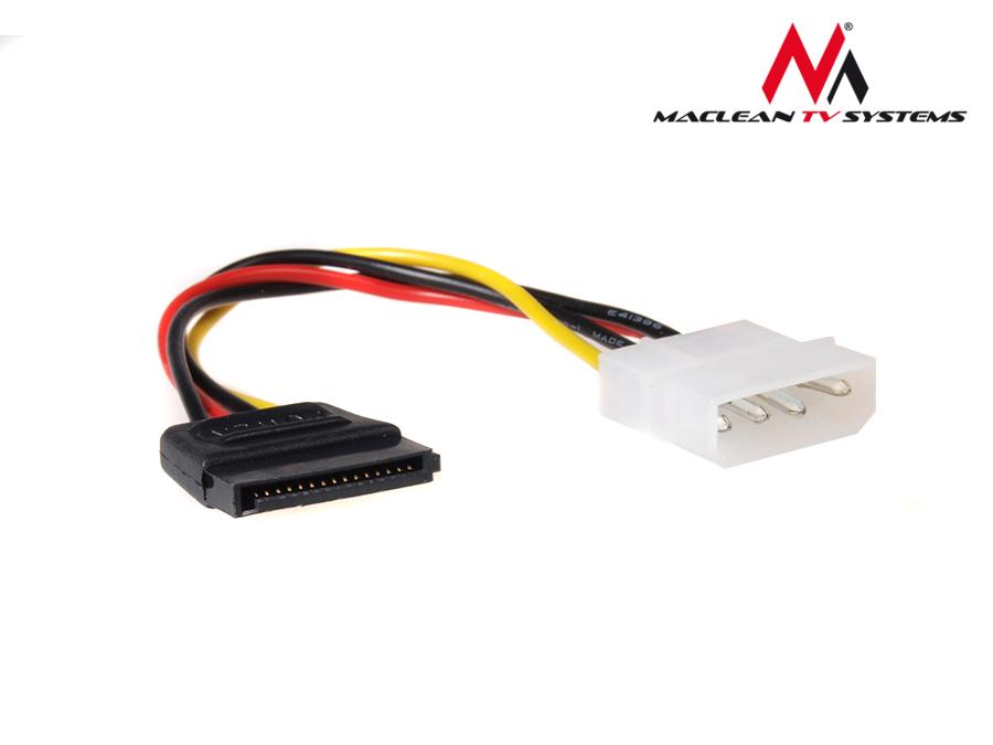 Molex SATA MCTV-633 Cábla Adaptor Cumhachta Mná 4-bioráin MOLEX - SATA 15-bioráin Nascóir Tiomántán Crua / Optúil Fireann