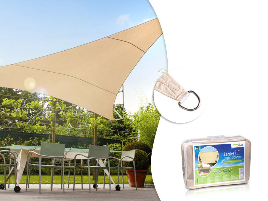 GreenBlue GB501 Sun Shade Sail Waterproof Triangle 4mx4m Cream White Hydrophobic Surface Sun Protection