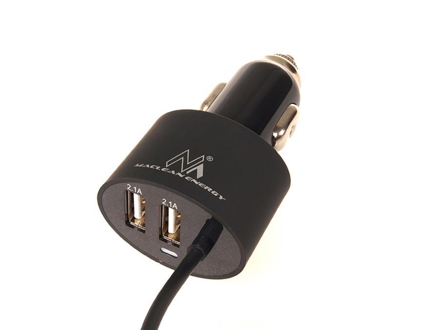 Maclean MCE76 Charger Triple Car Dual USB Lightning IOS GPS Android Quick Charge Toitíní Soicéad