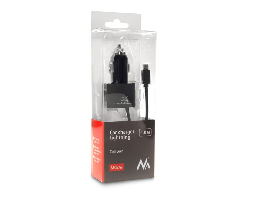 Maclean MCE76 Charger Triple Car Dual USB Lightning IOS GPS Android Quick Charge Toitíní Soicéad