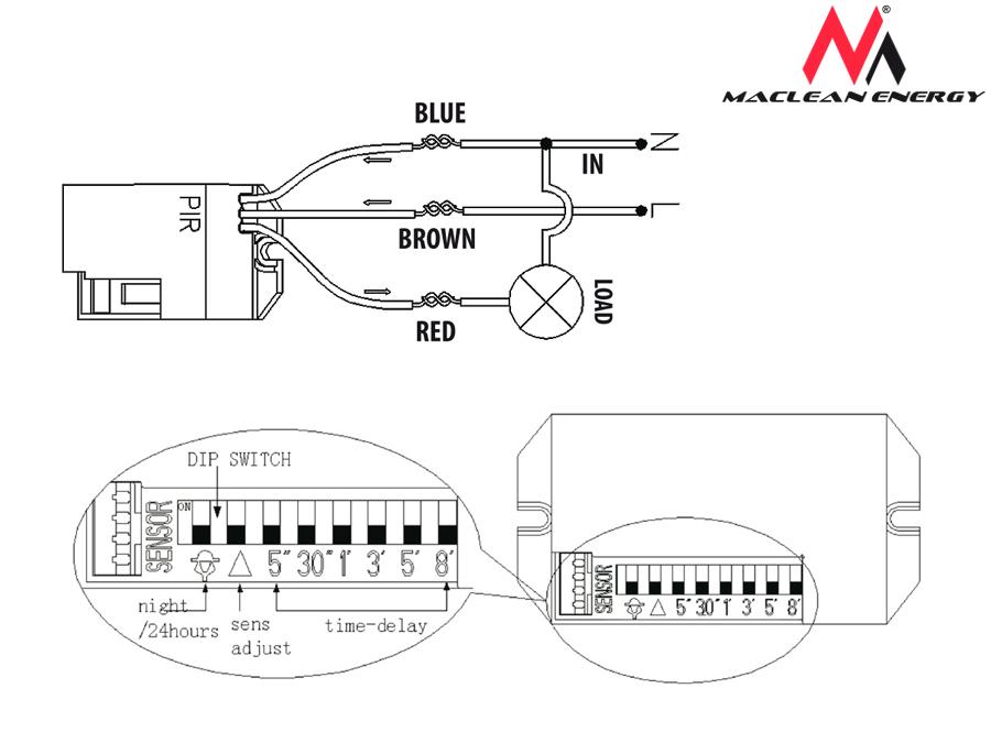 Maclean MCE32 PIR Switch Box Auto Switch Box  800W 360°PIR Motion Detector Sensor Security Light