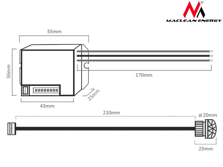 Bosca Lasc Maclean MCE32 PIR Uathbhosca Lasc 800W 360°PIR Solas Slándála Braite Braiteora Gluaisne