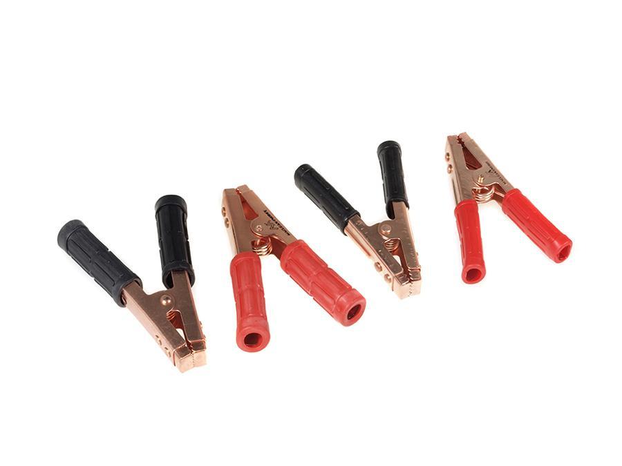 Maclean MCE37 Quality Set of 2 Copper Plated Alligator clips 400A and 600A Insulated battery terminals Connection terminals 2 pieces Black and Red