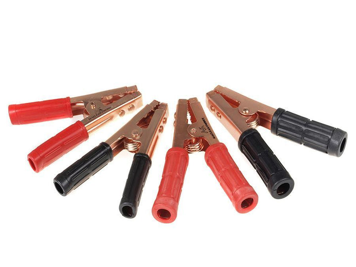 Maclean MCE37 Quality Set of 2 Copper Plated Alligator clips 400A and 600A Insulated battery terminals Connection terminals 2 pieces Black and Red