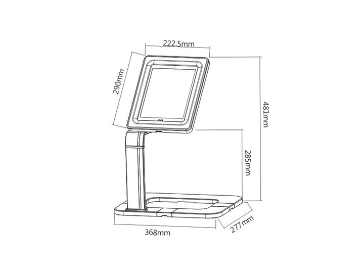 Maclean MC-644 Tablet Stand Holder Universal 9.7"-10.1", for iPad and Samsung Galaxy, Solid Construction