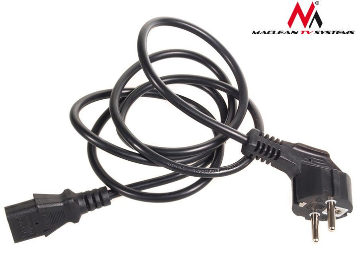 Maclean power cable, 3 pin, IEC C13, EU plug, 1.5m, MCTV-691