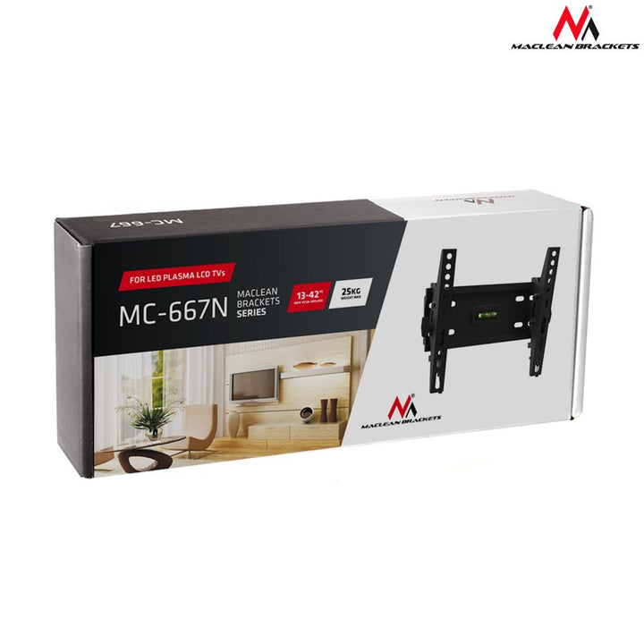 Maclean MC-667 TV Bracket Wall Mounted Tilt Flat Mount VESA LED LCD Plasma 25kg  23" - 42"