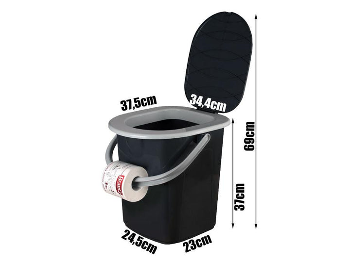 Branq 1306 Portable Toilet Camping Bucket 22L Festival Outdoor Trip with Lid Handle Seat