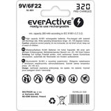 Battery R-9V everActive 6F22 / 9V Ni-MH 320 mAh - voltage: 8.4V,